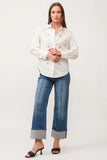 Lola Boyfriend LS Top - Greige Goods