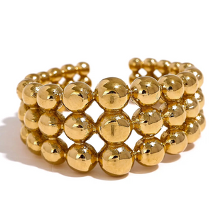 Carolina Beaded Ring - Greige Goods