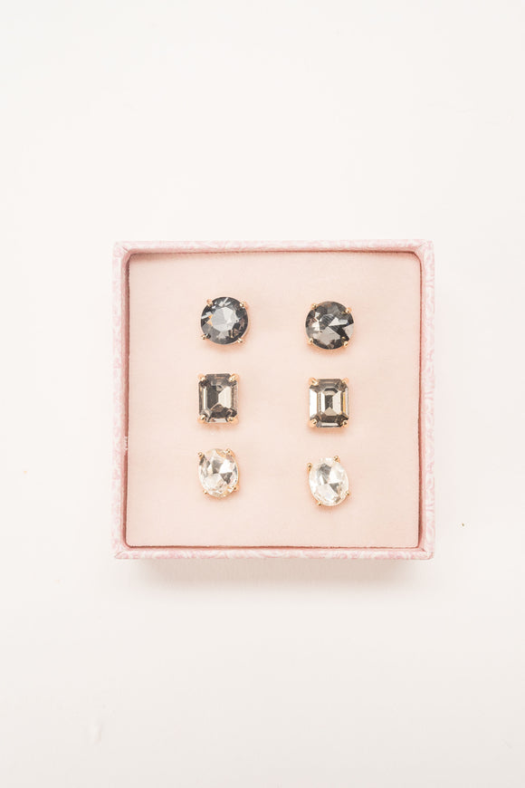 Bella Boxed Earring Trio - Greige Goods