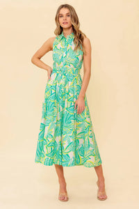 Green Woven Midi Dress - Greige Goods