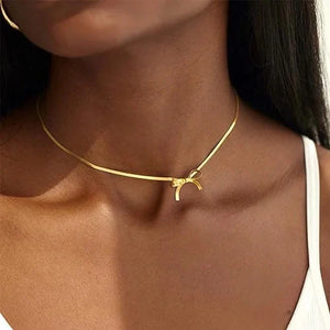 Sweet Bow Collection - Bow Choker - Greige Goods