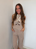Checkered Top - Greige Goods