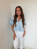 Pleated Bubble Hem Button Down