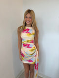 Sleeveless Boat Neck Mini Dress