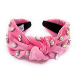 Washed Denim Jeweled Headband - Greige Goods
