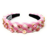 Pink Gingham Padded Headband - Greige Goods