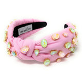 Pastel Pink Jeweled Knot Headband - Greige Goods