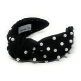 Black White Pearl Knot Headband - Greige Goods
