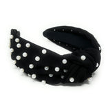 Black White Pearl Knot Headband - Greige Goods