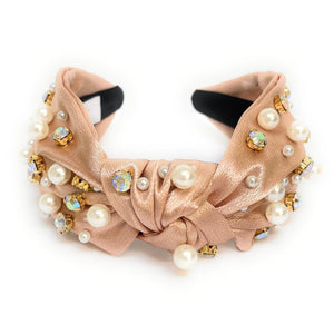 Silk Embellished Headband - Greige Goods