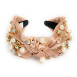Silk Embellished Headband - Greige Goods