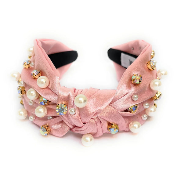 Silk Embellished Headband - Greige Goods