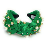 Silk Embellished Headband - Greige Goods