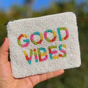 Good Vibes Coin Purse - Greige Goods