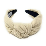 Ivory Corduroy Knotted Headband - Greige Goods
