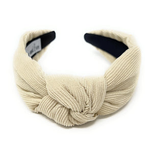 Ivory Corduroy Knotted Headband - Greige Goods