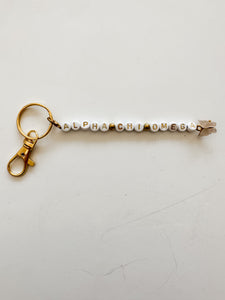 Sorority Beaded Butterfly Keychain - Greige Goods