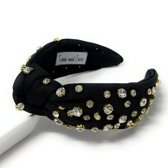 Marie Jeweled Knotted Headband - Greige Goods