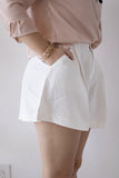 Pleat Detail Tailored Short - Greige Goods