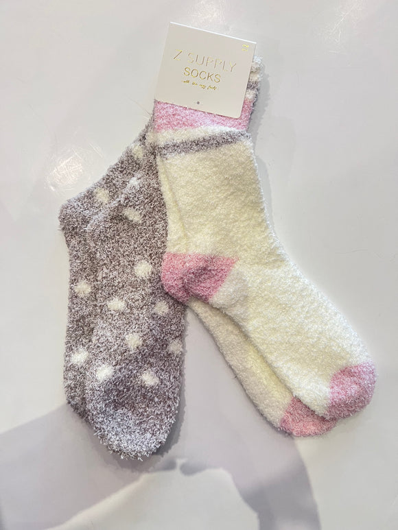 Plush Dot Socks Pack - Greige Goods