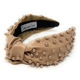 Beige Pearly Knot Headband - Greige Goods