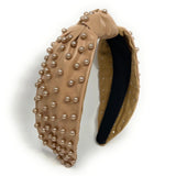 Beige Pearly Knot Headband - Greige Goods