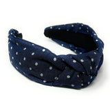 Blue Polka Denim Knot Headband - Greige Goods