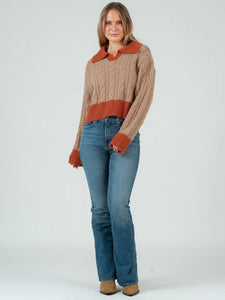 Collar Banded Sweater - Greige Goods