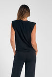 Sleeveless Crew Neck Twist Front Top - Greige Goods