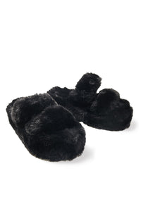 Platform Fuzzy Slippers - Greige Goods