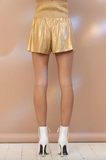 Smocked Waist Metallic Shorts - Greige Goods