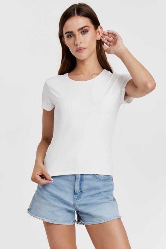 Seema Stretch T-Shirt - Greige Goods