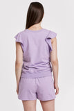 Layla Ruffle Sleeveless Top - Greige Goods