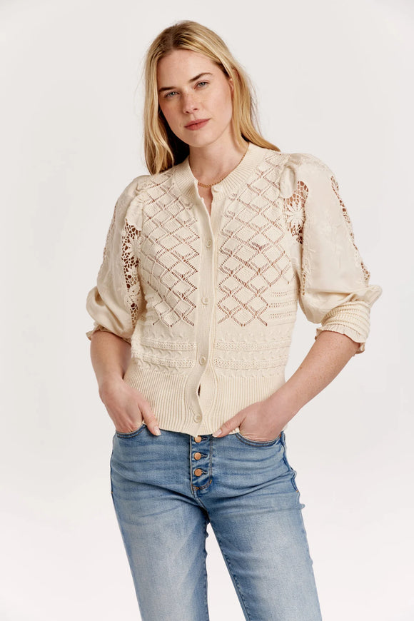 Ankara Mesh Cardigan - Greige Goods