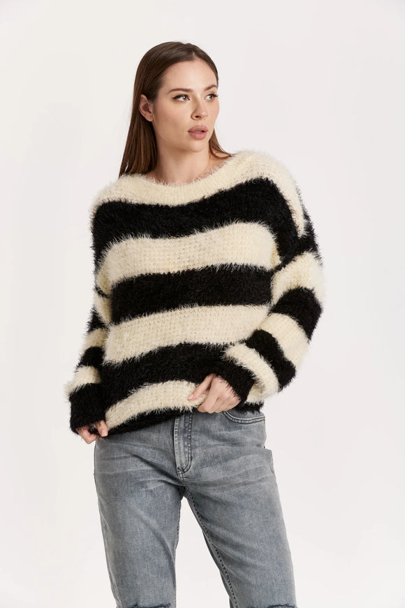 Isadora Stripe Sweater - Greige Goods