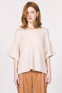Catrina Short Sleeve Sweater - Greige Goods