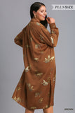 Curvy Girl Animal Print Dress Cardigan - Greige Goods