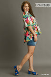 Curvy Girl Multi Color Peplum Top - Greige Goods