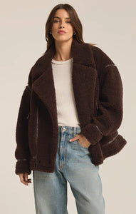 Ari Sherpa Coat - Greige Goods