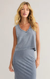Sloane V-Neck Top - Greige Goods