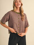 Pretty In Stripes Cardigan - Greige Goods