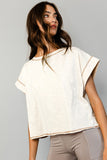 Open Back Stitch Top - Greige Goods