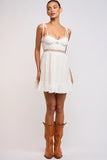 White Eyelet Tie Strap Mini - Greige Goods