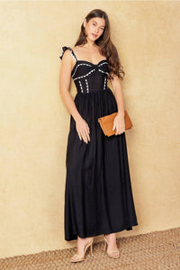 Solid Woven Midi Dress - Greige Goods