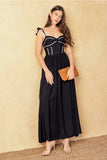 Solid Woven Midi Dress - Greige Goods