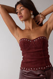 Suede Scalloped Tube Top - Greige Goods