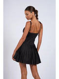 Tie Strap Pleated Mini Dress