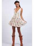 Floral Tiered Mini Dress - Greige Goods