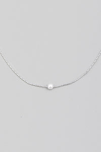 Dainty Chain Pearl Charm Necklace - Greige Goods