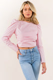 Barbie Core Tie Back Blouse - Greige Goods